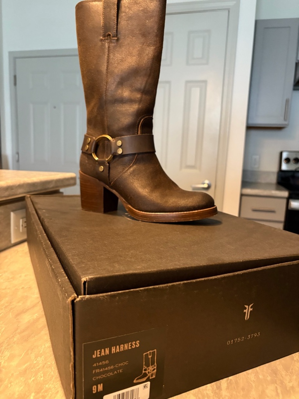 Frye Jean Harness Mid-Calf Boot in Chocolate Brown